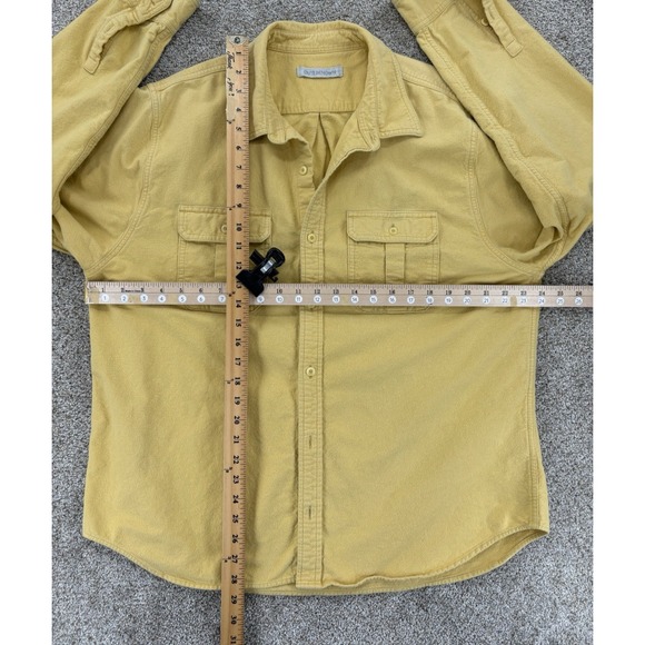 Outerknown Button Up Shirt XL Yellow Offshore Heavywight Chamois Organic Cotton - Picture 8 of 10